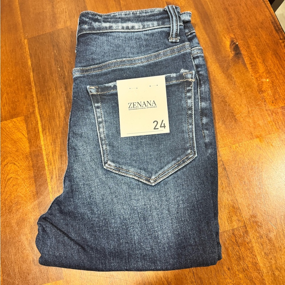 Zenana Distressed High Rise Skinny Jeans